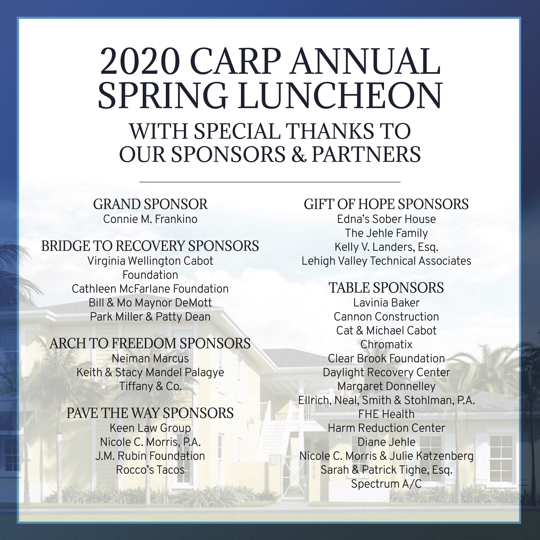 CARP 2020 Sponsors